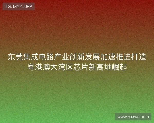 东莞集成电路产业创新发展加速推进打造粤港澳大湾区芯片新高地崛起 东莞集成电路产业创新发展加速推进打造粤港澳大湾区芯片新高地崛起